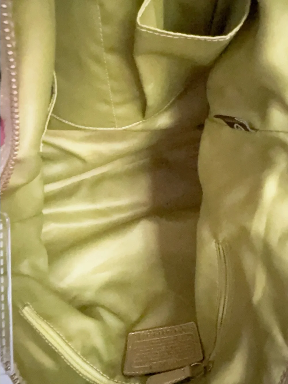 Authentic Coach Poppy Legacy Multicolor Stripes Tote Sequin & Gold Leather - Picture 12 of 12